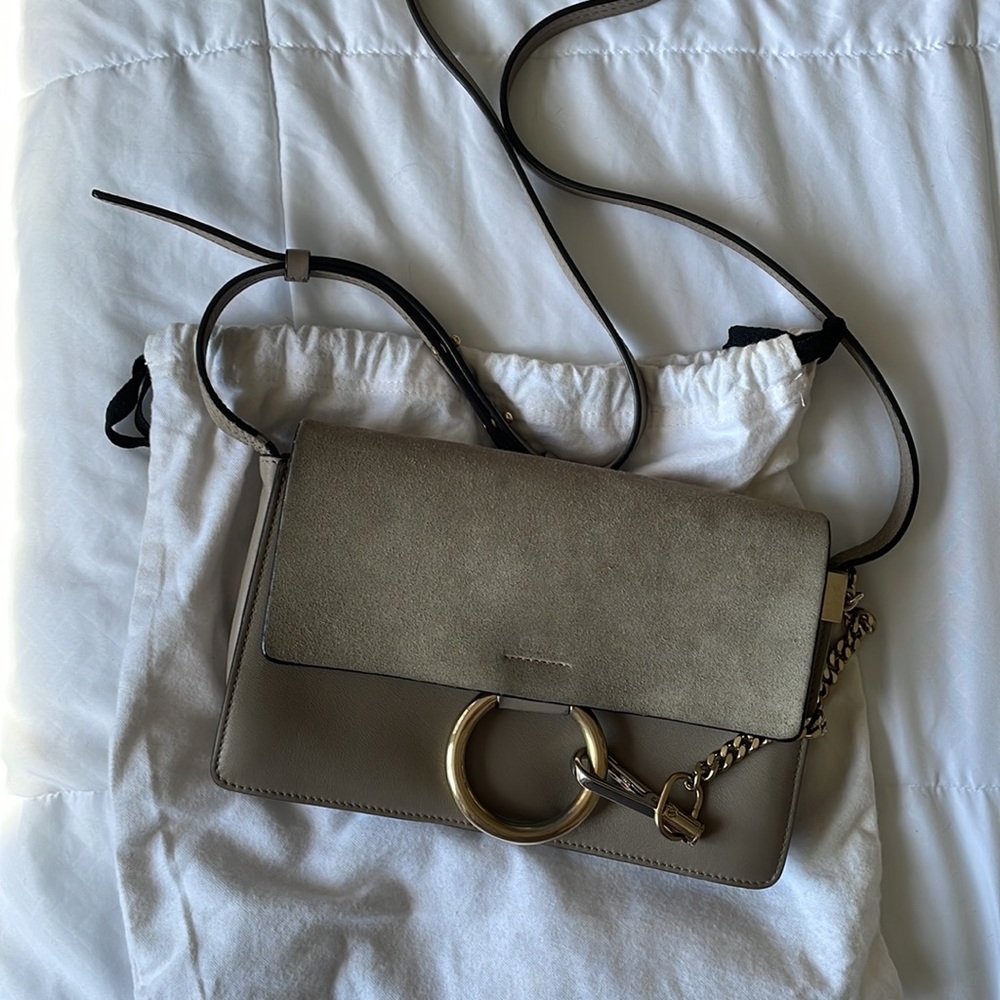 Chloe Suede Calfskin Small Faye Shoulder Bag